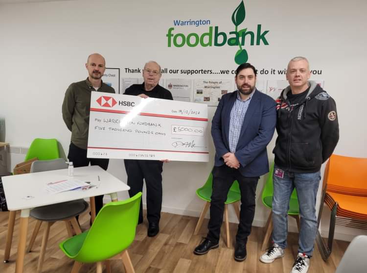 Trust Alliance Group Warrington Foodbank cheque donation 2022